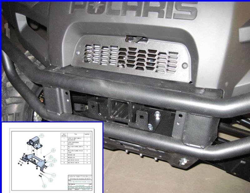 2009 2010 Polaris Ranger 2" Front Receiver XP 800 500 4x4 EMP 10557